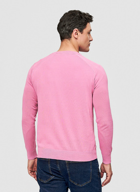 Różowy sweter męski o-neck