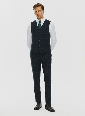 Granatowe garniturowe spodnie męskie