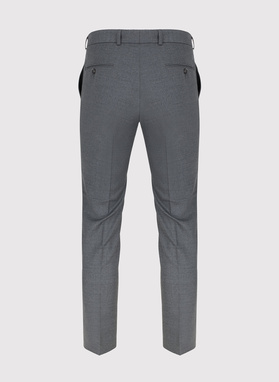 Gładki szary garnitur z wełny