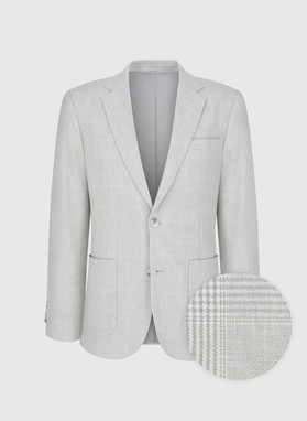 Szara marynarka casual z lnem i bawełną