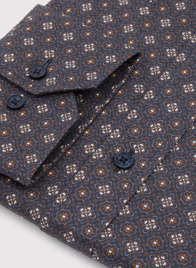 Brązowa koszula mikrowzór