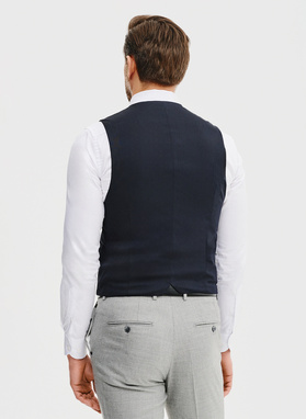 Granatowa dwurzędowa kamizelka męska