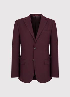 Gładki bordowy garnitur męski