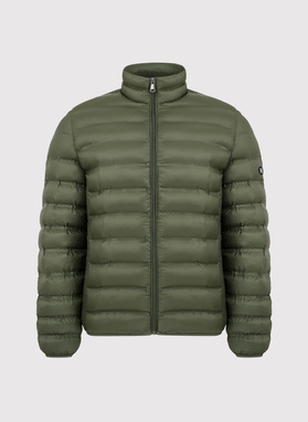 Krótka pikowana kurtka w kolorze zielonym