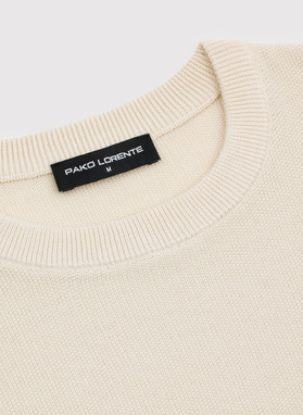 Beżowy sweter męski o-neck