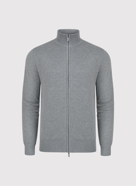 Szary rozpinany sweter męski