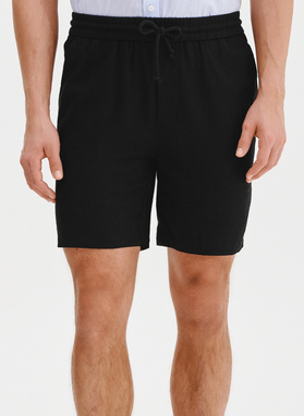 Czarne spodenki męskie z lnem