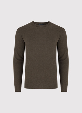 Brązowy sweter męski o-neck