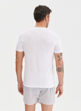 T-shirt v-neck w białym kolorze, dwupak