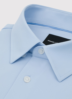 Niebieska dzianinowa koszula męska