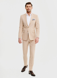 Beżowy garnitur męski
