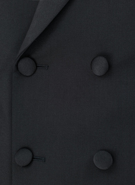 Wełniana dwurzędowa marynarka smokingowa