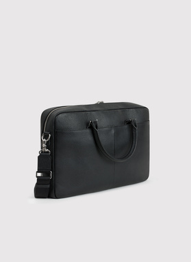 Skórzana czarna aktówka męska