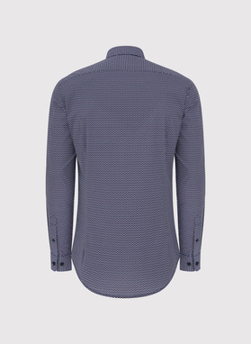 Granatowa koszula w kwiaty