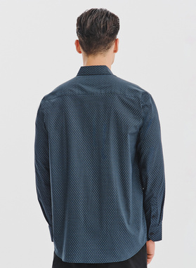 Czarna koszula męska wzór geometryczny