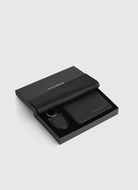 Zestaw męski skórzany portfel plus brelok