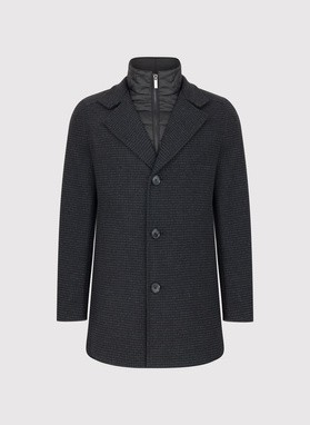 Ciemnoszary płaszcz w pepitkę