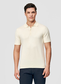 Ecru polo swetrowe z wiskozą