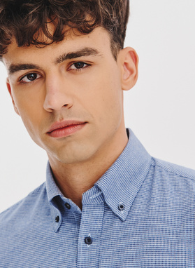 Granatowa koszula w pepitkę