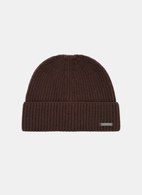 Brązowa wełniana czapka męska