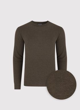 Brązowy sweter męski o-neck