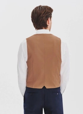 Ruda dwurzędowa kamizelka męska