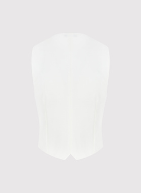 Beżowa dwurzędowa kamizelka męska