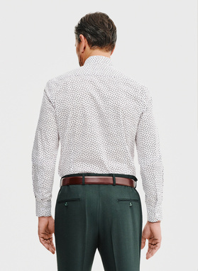 Biała koszula męska w mikrowzór