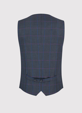 Ciemnoszara kamizelka męska w kratę