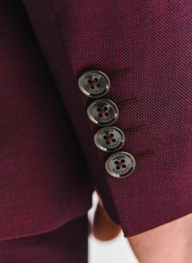 Bordowy garnitur męski