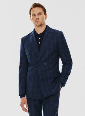 Dwuczęściowy garnitur męski w kratę