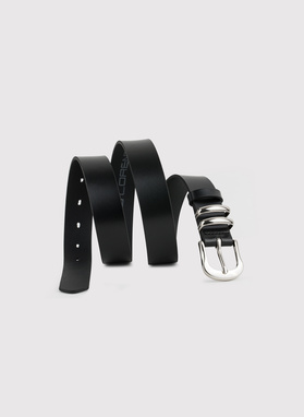 Skórzany pasek męski z metalową klamrą