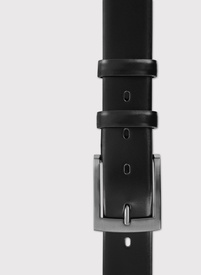 Czarny skórzany pasek męski