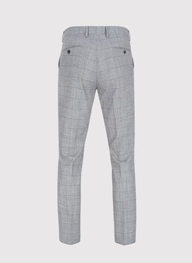 Szare garniturowe spodnie męskie w kratę