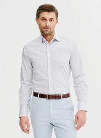 Biała koszula męska w wiatraczki