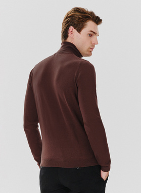 Brązowy gładki golf męski