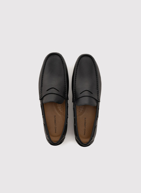 Czarne skórzane mokasyny męskie