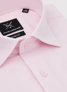 Koszula męska z długim rękawem w kolorze różowym