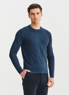 Ciemnoniebieski sweter męski