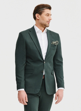 Ślubny zielony garnitur męski