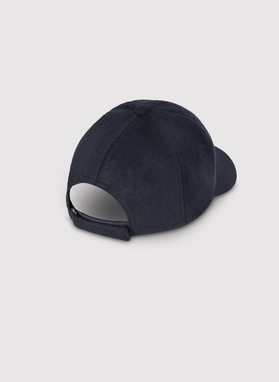 Granatowa czapka z daszkiem z wełną