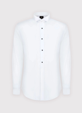 Biała smokingowa koszula męska