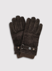 Brązowe zamszowe rękawiczki