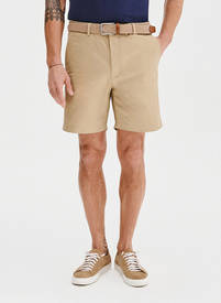 Beżowe szorty męskie z bawełną