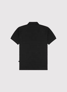 Czarne bawełniane polo w prążki