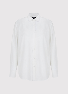 Biała koszula z lnu i bawełny