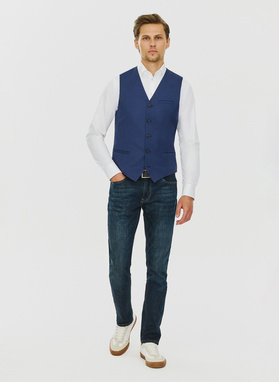 Granatowa męska elegancka kamizelka