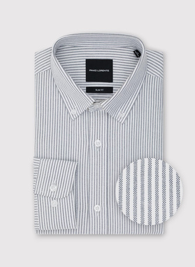 Koszula męska w szary prążek