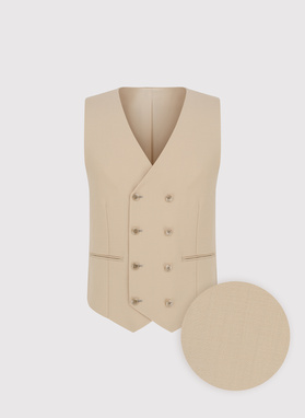 Beżowa kamizelka garniturowa z wełny