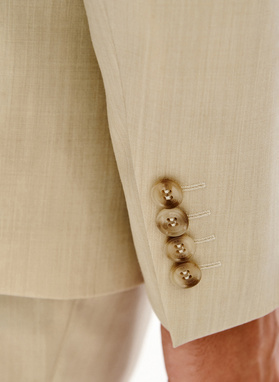 Beżowa wełniana marynarka męska